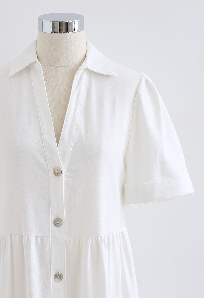 SouthernPosh Collar V-Neck Button-Down Midi Dress