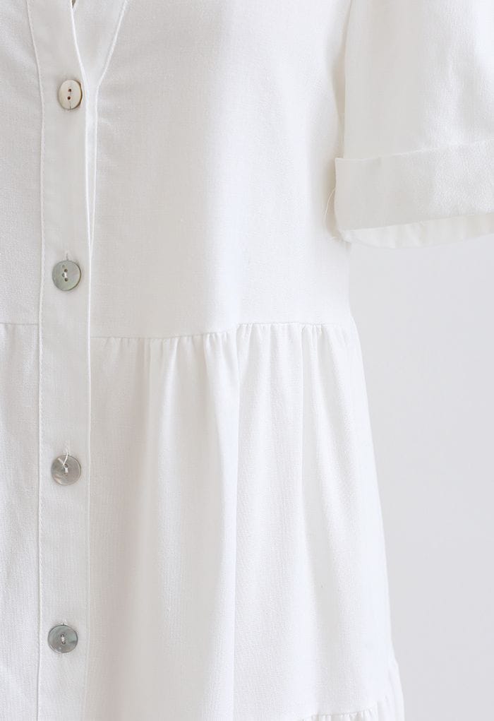 SouthernPosh Collar V-Neck Button-Down Midi Dress