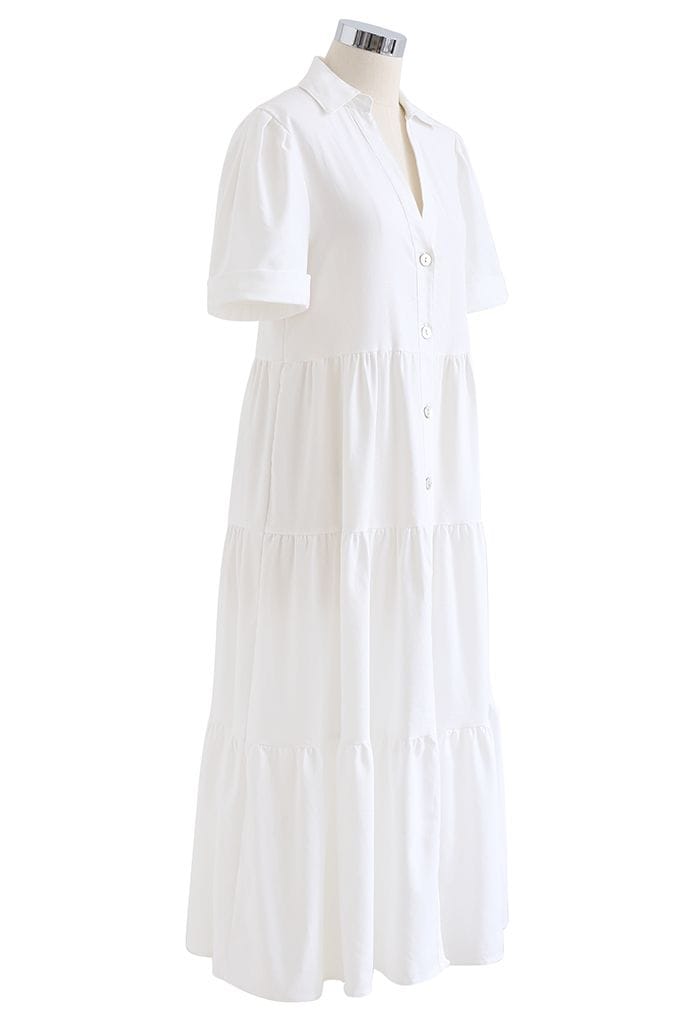 SouthernPosh Collar V-Neck Button-Down Midi Dress